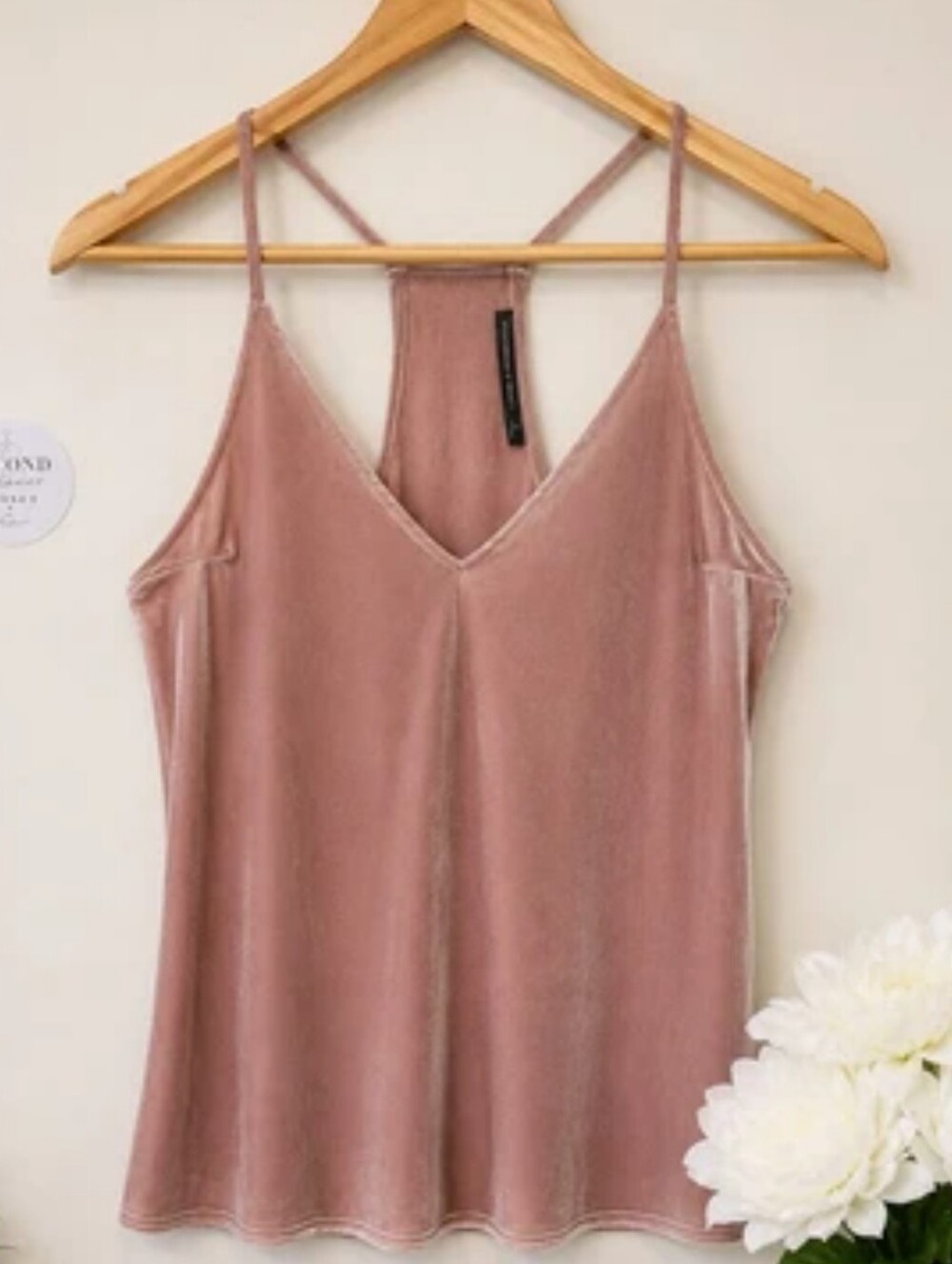 Abercrombie & Fitch Rose Velvet V-Neck Cami Tank